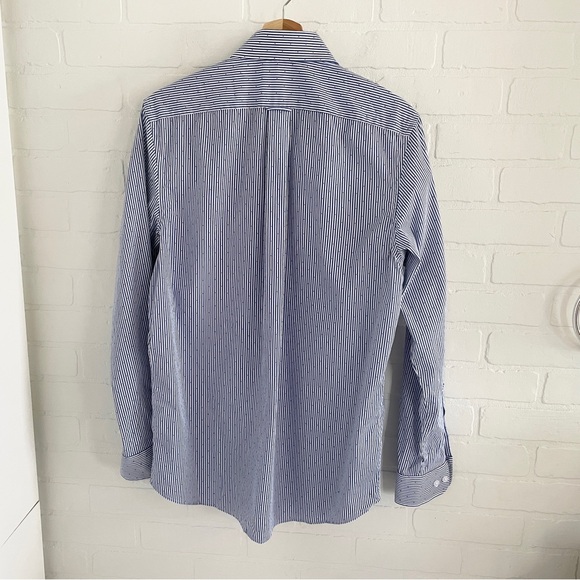 Scotch & Soda Amsterdam Blue/White Stripe Button-Down Shirt Men’s Sz 16.5 34/35 - Picture 10 of 13